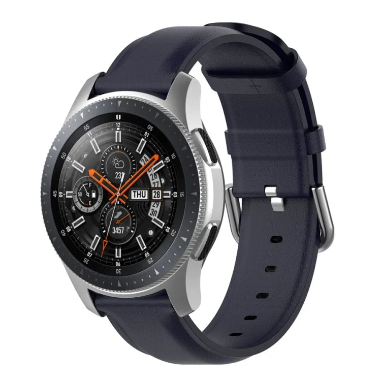 Pulseira de Couro 22mm com Fivela de Cauda Redonda, Para Ticwatch Pro 2020, Para Huawei Watch GT2E, Para Samsung Galaxy Watch 3 45mm