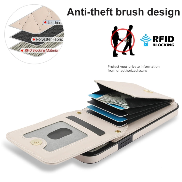 Bolsa de Cartões Rhombic com Alça Transversal e Proteção RFID para Telemóvel YM015, Para iPhone 14 Pro Max, Para iPhone 13 Pro Max, Para iPhone 13 Pro, Para iPhone 13, Para iPhone 12 / 12 Pro, Para iPhone 12 Pro Max, Para iPhone 11 Pro Max, Para iPhone 11