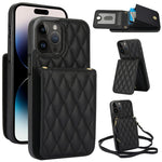 Bolsa de Cartões Rhombic com Alça Transversal e Proteção RFID para Telemóvel YM015, Para iPhone 14 Pro Max, Para iPhone 13 Pro Max, Para iPhone 13 Pro, Para iPhone 13, Para iPhone 12 / 12 Pro, Para iPhone 12 Pro Max, Para iPhone 11 Pro Max, Para iPhone 11