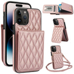 Bolsa de Cartões Rhombic com Alça Transversal e Proteção RFID para Telemóvel YM015, Para iPhone 14 Pro Max, Para iPhone 13 Pro Max, Para iPhone 13 Pro, Para iPhone 13, Para iPhone 12 / 12 Pro, Para iPhone 12 Pro Max, Para iPhone 11 Pro Max, Para iPhone 11