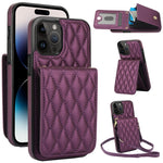 Bolsa de Cartões Rhombic com Alça Transversal e Proteção RFID para Telemóvel YM015, Para iPhone 14 Pro Max, Para iPhone 13 Pro Max, Para iPhone 13 Pro, Para iPhone 13, Para iPhone 12 / 12 Pro, Para iPhone 12 Pro Max, Para iPhone 11 Pro Max, Para iPhone 11