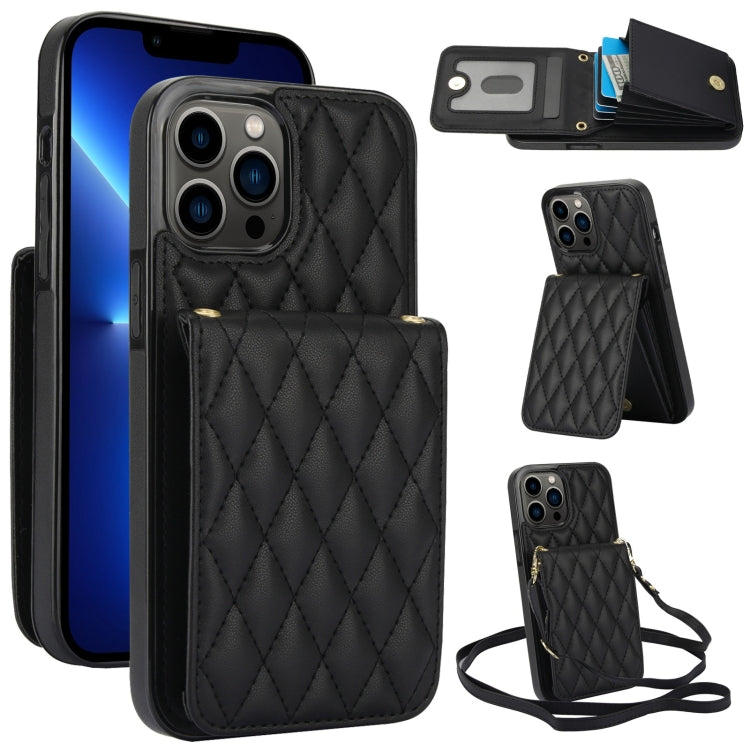Bolsa de Cartões Rhombic com Alça Transversal e Proteção RFID para Telemóvel YM015, Para iPhone 14 Pro Max, Para iPhone 13 Pro Max, Para iPhone 13 Pro, Para iPhone 13, Para iPhone 12 / 12 Pro, Para iPhone 12 Pro Max, Para iPhone 11 Pro Max, Para iPhone 11