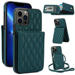 Bolsa de Cartões Rhombic com Alça Transversal e Proteção RFID para Telemóvel YM015, Para iPhone 14 Pro Max, Para iPhone 13 Pro Max, Para iPhone 13 Pro, Para iPhone 13, Para iPhone 12 / 12 Pro, Para iPhone 12 Pro Max, Para iPhone 11 Pro Max, Para iPhone 11