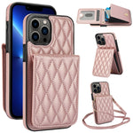 Bolsa de Cartões Rhombic com Alça Transversal e Proteção RFID para Telemóvel YM015, Para iPhone 14 Pro Max, Para iPhone 13 Pro Max, Para iPhone 13 Pro, Para iPhone 13, Para iPhone 12 / 12 Pro, Para iPhone 12 Pro Max, Para iPhone 11 Pro Max, Para iPhone 11