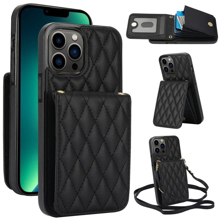 Bolsa de Cartões Rhombic com Alça Transversal e Proteção RFID para Telemóvel YM015, Para iPhone 14 Pro Max, Para iPhone 13 Pro Max, Para iPhone 13 Pro, Para iPhone 13, Para iPhone 12 / 12 Pro, Para iPhone 12 Pro Max, Para iPhone 11 Pro Max, Para iPhone 11