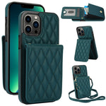 Bolsa de Cartões Rhombic com Alça Transversal e Proteção RFID para Telemóvel YM015, Para iPhone 14 Pro Max, Para iPhone 13 Pro Max, Para iPhone 13 Pro, Para iPhone 13, Para iPhone 12 / 12 Pro, Para iPhone 12 Pro Max, Para iPhone 11 Pro Max, Para iPhone 11