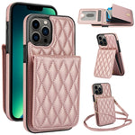 Bolsa de Cartões Rhombic com Alça Transversal e Proteção RFID para Telemóvel YM015, Para iPhone 14 Pro Max, Para iPhone 13 Pro Max, Para iPhone 13 Pro, Para iPhone 13, Para iPhone 12 / 12 Pro, Para iPhone 12 Pro Max, Para iPhone 11 Pro Max, Para iPhone 11