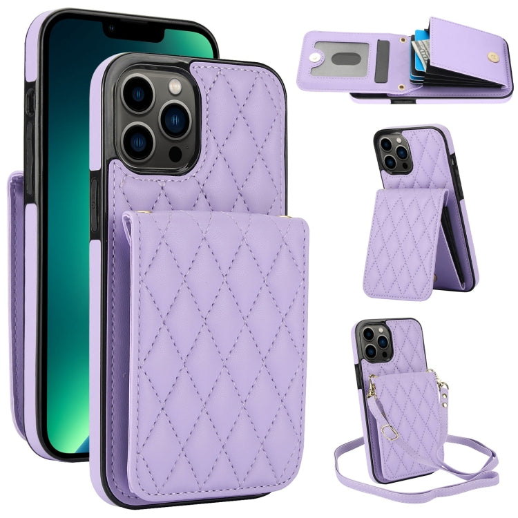 Bolsa de Cartões Rhombic com Alça Transversal e Proteção RFID para Telemóvel YM015, Para iPhone 14 Pro Max, Para iPhone 13 Pro Max, Para iPhone 13 Pro, Para iPhone 13, Para iPhone 12 / 12 Pro, Para iPhone 12 Pro Max, Para iPhone 11 Pro Max, Para iPhone 11