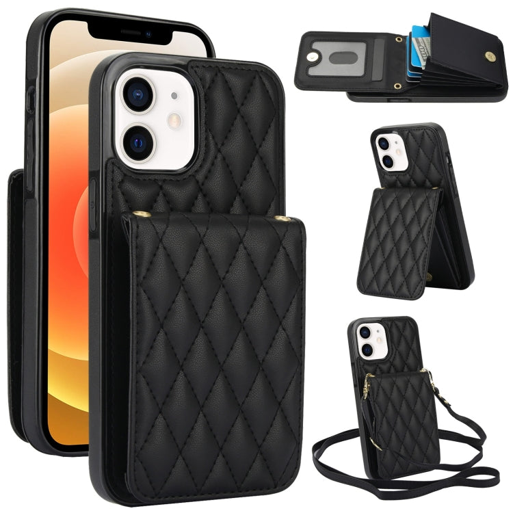 Bolsa de Cartões Rhombic com Alça Transversal e Proteção RFID para Telemóvel YM015, Para iPhone 14 Pro Max, Para iPhone 13 Pro Max, Para iPhone 13 Pro, Para iPhone 13, Para iPhone 12 / 12 Pro, Para iPhone 12 Pro Max, Para iPhone 11 Pro Max, Para iPhone 11