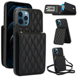 Bolsa de Cartões Rhombic com Alça Transversal e Proteção RFID para Telemóvel YM015, Para iPhone 14 Pro Max, Para iPhone 13 Pro Max, Para iPhone 13 Pro, Para iPhone 13, Para iPhone 12 / 12 Pro, Para iPhone 12 Pro Max, Para iPhone 11 Pro Max, Para iPhone 11