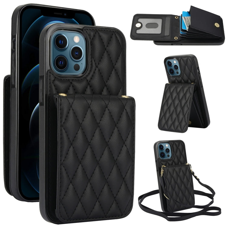 Bolsa de Cartões Rhombic com Alça Transversal e Proteção RFID para Telemóvel YM015, Para iPhone 14 Pro Max, Para iPhone 13 Pro Max, Para iPhone 13 Pro, Para iPhone 13, Para iPhone 12 / 12 Pro, Para iPhone 12 Pro Max, Para iPhone 11 Pro Max, Para iPhone 11