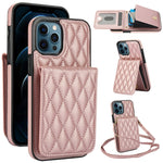 Bolsa de Cartões Rhombic com Alça Transversal e Proteção RFID para Telemóvel YM015, Para iPhone 14 Pro Max, Para iPhone 13 Pro Max, Para iPhone 13 Pro, Para iPhone 13, Para iPhone 12 / 12 Pro, Para iPhone 12 Pro Max, Para iPhone 11 Pro Max, Para iPhone 11