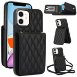 Bolsa de Cartões Rhombic com Alça Transversal e Proteção RFID para Telemóvel YM015, Para iPhone 14 Pro Max, Para iPhone 13 Pro Max, Para iPhone 13 Pro, Para iPhone 13, Para iPhone 12 / 12 Pro, Para iPhone 12 Pro Max, Para iPhone 11 Pro Max, Para iPhone 11
