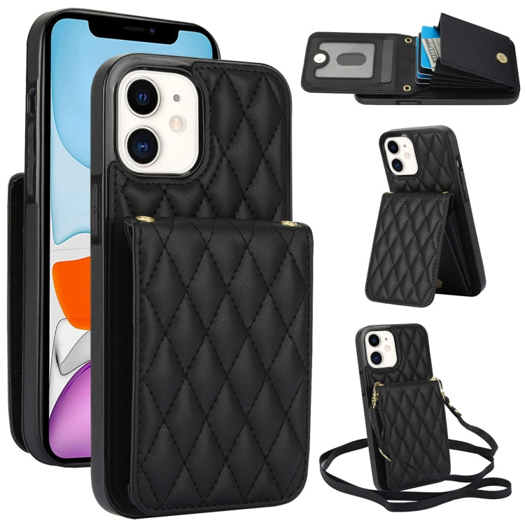 Bolsa de Cartões Rhombic com Alça Transversal e Proteção RFID para Telemóvel YM015, Para iPhone 14 Pro Max, Para iPhone 13 Pro Max, Para iPhone 13 Pro, Para iPhone 13, Para iPhone 12 / 12 Pro, Para iPhone 12 Pro Max, Para iPhone 11 Pro Max, Para iPhone 11