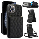 Bolsa de Cartões Rhombic com Alça Transversal e Proteção RFID para Telemóvel YM015, Para iPhone 11 Pro