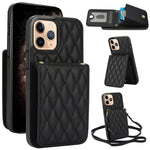 Bolsa de Cartões Rhombic com Alça Transversal e Proteção RFID para Telemóvel YM015, Para iPhone 14 Pro Max, Para iPhone 13 Pro Max, Para iPhone 13 Pro, Para iPhone 13, Para iPhone 12 / 12 Pro, Para iPhone 12 Pro Max, Para iPhone 11 Pro Max, Para iPhone 11