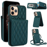 Bolsa de Cartões Rhombic com Alça Transversal e Proteção RFID para Telemóvel YM015, Para iPhone 14 Pro Max, Para iPhone 13 Pro Max, Para iPhone 13 Pro, Para iPhone 13, Para iPhone 12 / 12 Pro, Para iPhone 12 Pro Max, Para iPhone 11 Pro Max, Para iPhone 11