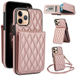 Bolsa de Cartões Rhombic com Alça Transversal e Proteção RFID para Telemóvel YM015, Para iPhone 14 Pro Max, Para iPhone 13 Pro Max, Para iPhone 13 Pro, Para iPhone 13, Para iPhone 12 / 12 Pro, Para iPhone 12 Pro Max, Para iPhone 11 Pro Max, Para iPhone 11