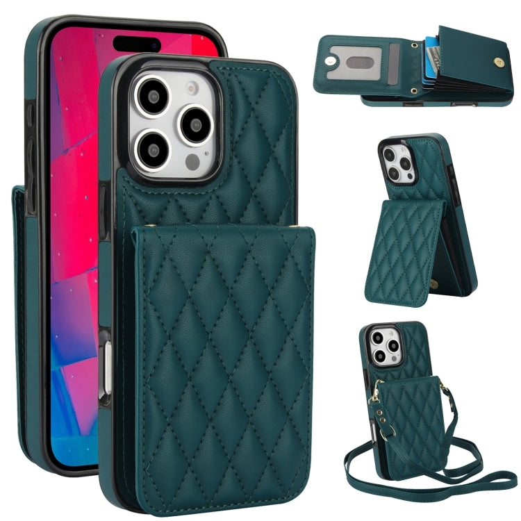 Bolsa de Cartões Rhombic com Alça Transversal e Proteção RFID para Telemóvel YM015, Para iPhone 16e / 17e, Para iPhone 17 Pro Max, Para iPhone 17 Pro, Para iPhone 17, Para iPhone Air, Para iPhone 16 Pro Max, Para iPhone 16 Pro, Para iPhone 16 Plus