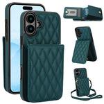 Bolsa de Cartões Rhombic com Alça Transversal e Proteção RFID para Telemóvel YM015, Para iPhone 16e / 17e, Para iPhone 17 Pro Max, Para iPhone 17 Pro, Para iPhone 17, Para iPhone Air, Para iPhone 16 Pro Max, Para iPhone 16 Pro, Para iPhone 16 Plus