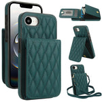 Bolsa de Cartões Rhombic com Alça Transversal e Proteção RFID para Telemóvel YM015, Para iPhone 16e / 17e, Para iPhone 17 Pro Max, Para iPhone 17 Pro, Para iPhone 17, Para iPhone Air, Para iPhone 16 Pro Max, Para iPhone 16 Pro, Para iPhone 16 Plus