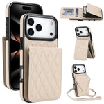 Bolsa de Cartões Rhombic com Alça Transversal e Proteção RFID para Telemóvel YM015, Para iPhone 16e / 17e, Para iPhone 17 Pro Max, Para iPhone 17 Pro, Para iPhone 17, Para iPhone Air, Para iPhone 16 Pro Max, Para iPhone 16 Pro, Para iPhone 16 Plus