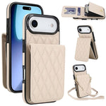 Bolsa de Cartões Rhombic com Alça Transversal e Proteção RFID para Telemóvel YM015, Para iPhone 16e / 17e, Para iPhone 17 Pro Max, Para iPhone 17 Pro, Para iPhone 17, Para iPhone Air, Para iPhone 16 Pro Max, Para iPhone 16 Pro, Para iPhone 16 Plus