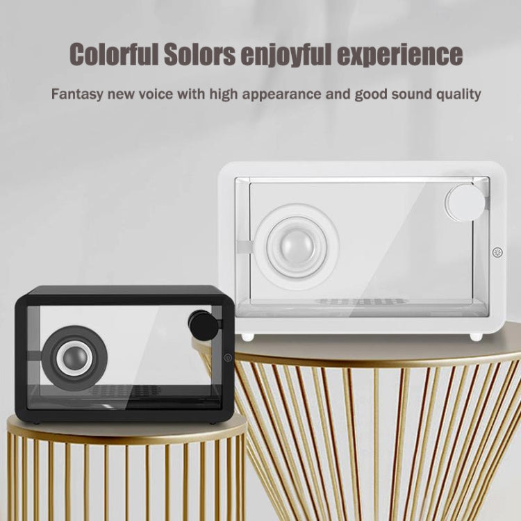 Coluna Bluetooth Transparente M8 Simples e Fashion com Subwoofer e Luz Ambiente