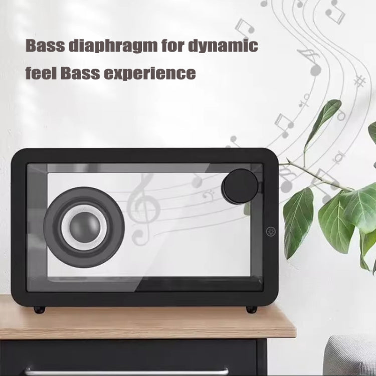 Coluna Bluetooth Transparente M8 Simples e Fashion com Subwoofer e Luz Ambiente