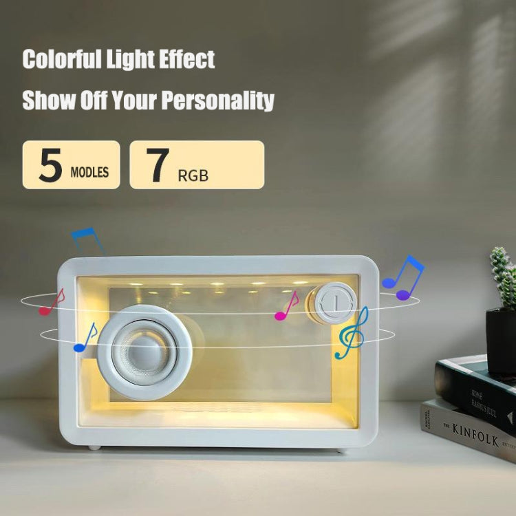 Coluna Bluetooth Transparente M8 Simples e Fashion com Subwoofer e Luz Ambiente