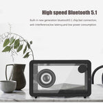 Coluna Bluetooth Transparente M8 Simples e Fashion com Subwoofer e Luz Ambiente