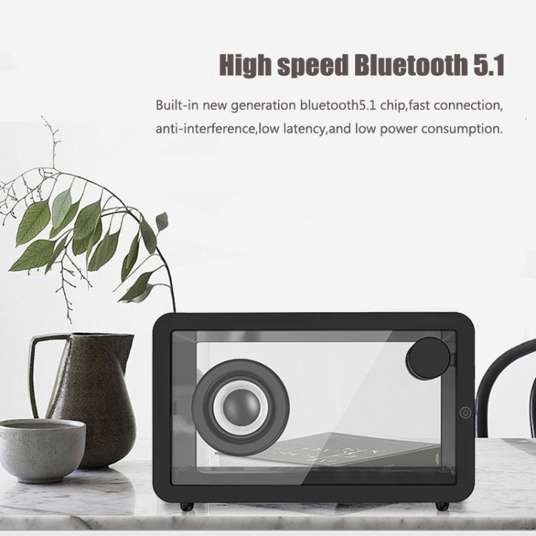 Coluna Bluetooth Transparente M8 Simples e Fashion com Subwoofer e Luz Ambiente
