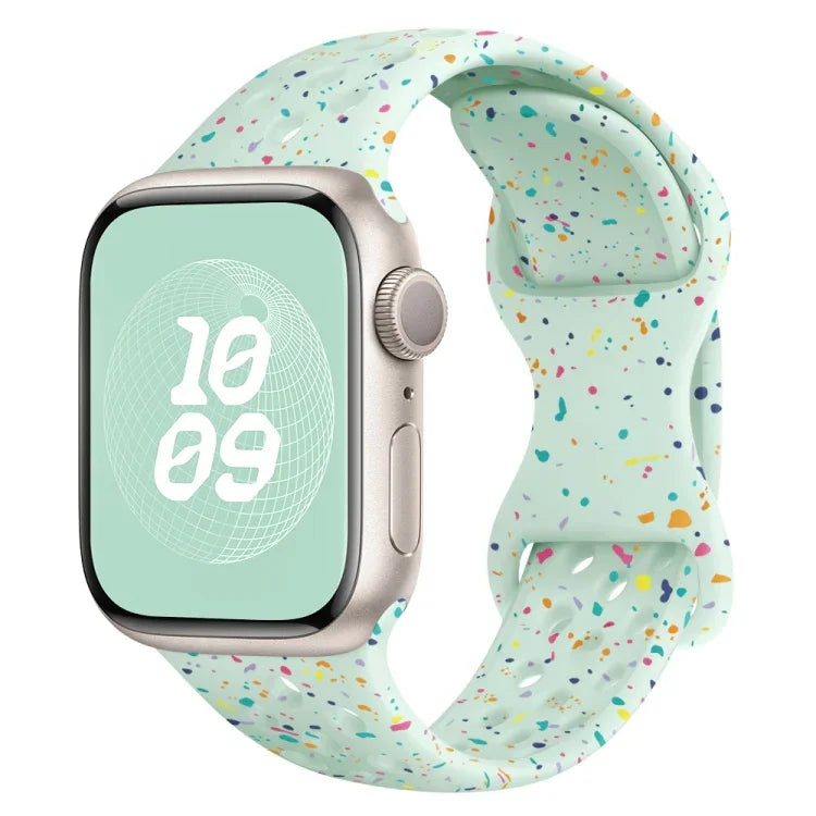 Hole Style Butterfly Buckle Camouflage Silicone Watch Band, For Apple Watch Series 6 40mm, For Apple Watch Series 6 44mm, For Apple Watch Series 5 44mm, For Apple Watch Series 5 40mm