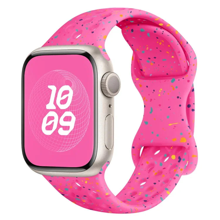 Correia de Relógio em Silicone Camuflada com Fivela Borboleta Estilo Furo, Para Apple Watch Series 4 44mm, Para Apple Watch Series 4 40mm, Para Apple Watch Series 3 38mm, Para Apple Watch Series 3 42mm