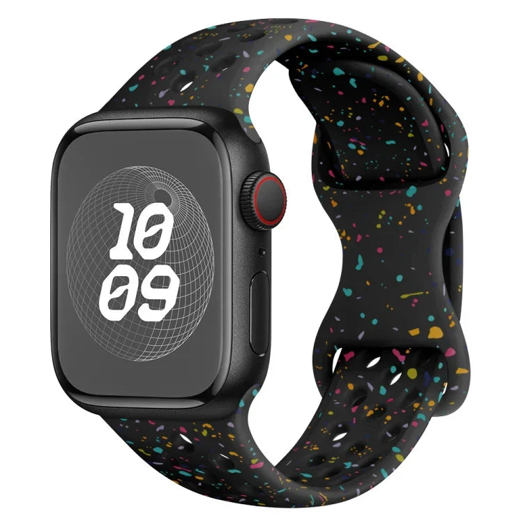 Hole Style Butterfly Buckle Camouflage Silicone Watch Band, For Apple Watch Series 2 42mm, For Apple Watch Series 2 38mm, For Apple Watch 42mm, For Apple Watch 38mm