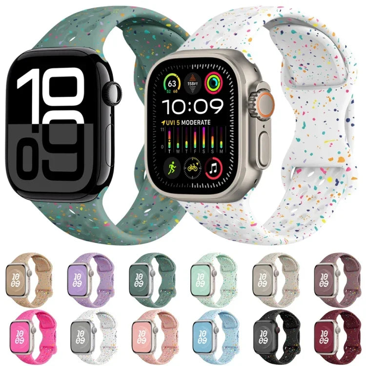 Hole Style Butterfly Buckle Camouflage Silicone Watch Band, For Apple Watch Series 2 42mm, For Apple Watch Series 2 38mm, For Apple Watch 42mm, For Apple Watch 38mm