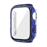 Capa Protetora Híbrida 2 em 1 com Vidro Temperado PC, Para Apple Watch Series 6 / 5 / 4 / SE 44mm, Para Apple Watch Series 6 / 5 / 4 / SE 40mm, Para Apple Watch Series 9 / 8 / 7 45mm, Para Apple Watch Series 9 / 8 / 7 41mm