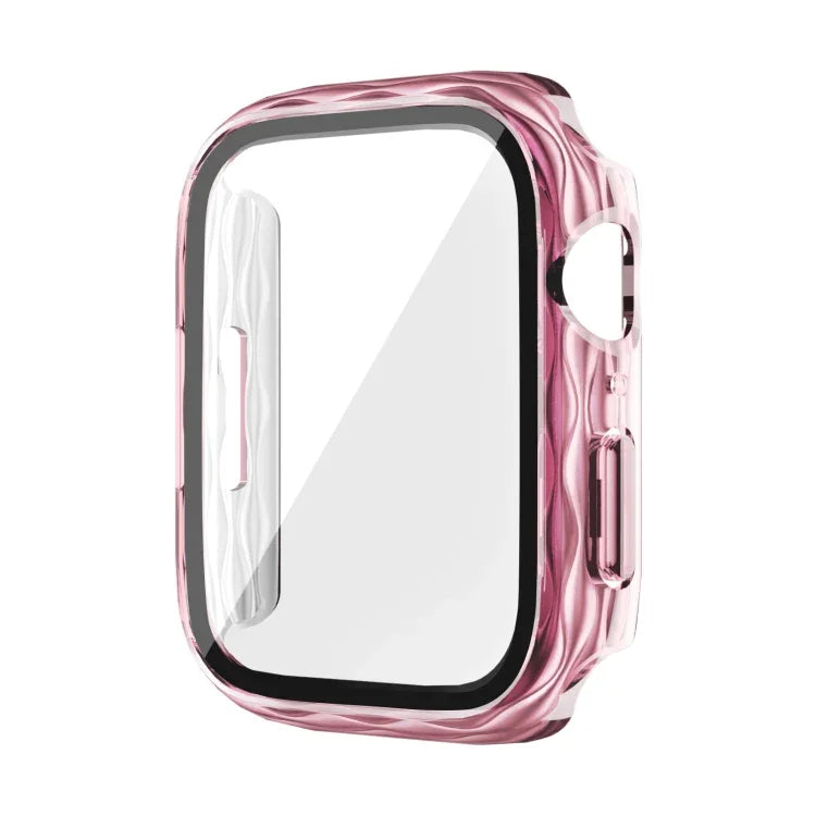 Capa Protetora Híbrida 2 em 1 com Vidro Temperado PC, Para Apple Watch Series 6 / 5 / 4 / SE 44mm, Para Apple Watch Series 6 / 5 / 4 / SE 40mm, Para Apple Watch Series 9 / 8 / 7 45mm, Para Apple Watch Series 9 / 8 / 7 41mm