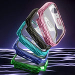 Capa Protetora Híbrida 2 em 1 com Vidro Temperado PC, Para Apple Watch Series 6 / 5 / 4 / SE 44mm, Para Apple Watch Series 6 / 5 / 4 / SE 40mm, Para Apple Watch Series 9 / 8 / 7 45mm, Para Apple Watch Series 9 / 8 / 7 41mm