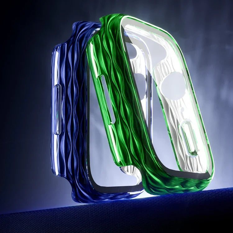 Capa Protetora Híbrida 2 em 1 com Vidro Temperado PC, Para Apple Watch Series 6 / 5 / 4 / SE 44mm, Para Apple Watch Series 6 / 5 / 4 / SE 40mm, Para Apple Watch Series 9 / 8 / 7 45mm, Para Apple Watch Series 9 / 8 / 7 41mm