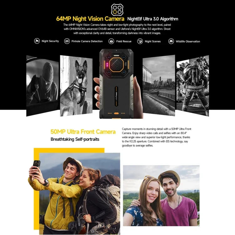 Ulefone Armor 26 Ultra Versão Walkie-Talkie Telefone Rugged, 6,78 polegadas Android 13 MediaTek Dimensity 8020 Octa Core, Rede: 5G, NFC, 12GB+512GB Versão Walkie-Talkie