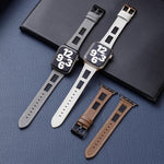 Correia de Relógio em Pele Genuína de Bezerro com Malha, Para Apple Watch 42mm, Para Apple Watch 38mm