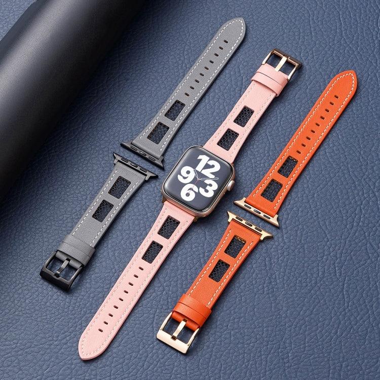 Correia de Relógio em Pele Genuína de Bezerro com Malha, Para Apple Watch 42mm, Para Apple Watch 38mm