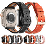 Correia de Relógio em Pele Genuína de Bezerro com Malha, Para Apple Watch 42mm, Para Apple Watch 38mm