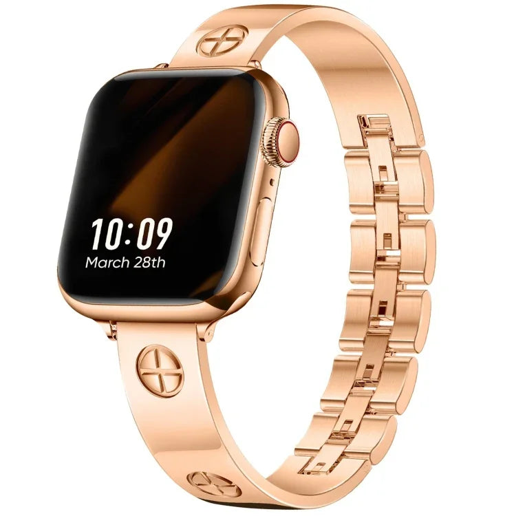 Cross Bracelet Stainless Steel Watch Band, For Apple Watch SE 2023 44mm, For Apple Watch SE 2023 40mm, For Apple Watch Ultra 2 49mm, For Apple Watch Series 9 45mm, For Apple Watch Series 9 41mm, For Apple Watch Ultra 49mm, For Apple Watch Series 8 41mm...