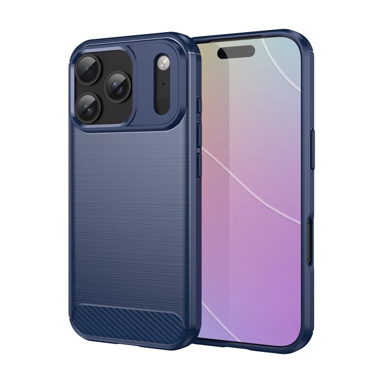 Brushed Texture Carbon Fiber TPU Phone Case, For iPhone 18 Pro / 17 Pro, For iPhone 18 Pro Max / 17 Pro Max, For iPhone 17e / 16e, For iPhone 17, For iPhone Air, For iPhone 16 Pro Max, For iPhone 16 Pro, For iPhone 16 Plus, For iPhone 16