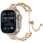Rhinestone Metal Bracelet Watch Band, For Apple Watch SE 2023 44mm, For Apple Watch SE 2023 40mm, For Apple Watch Ultra 2 49mm, For Apple Watch Series 9 45mm, For Apple Watch Series 9 41mm, For Apple Watch Ultra 49mm, For Apple Watch Series 8 41mm     ...