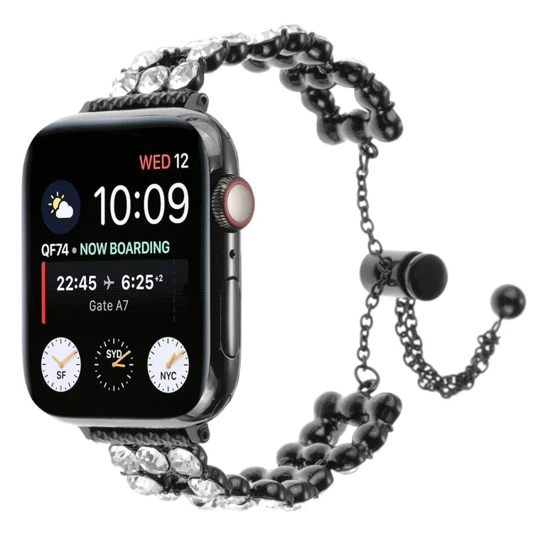 Correia de Relógio com Pulseira Metálica de Pedras Brilhantes, Para Apple Watch 42mm, Para Apple Watch 38mm