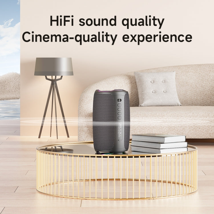 Coluna de karaoke sem fios Zealot S61M com luz rítmica RGB, microfone único, microfone duplo