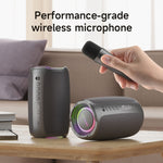 Coluna de karaoke sem fios Zealot S61M com luz rítmica RGB, microfone único, microfone duplo